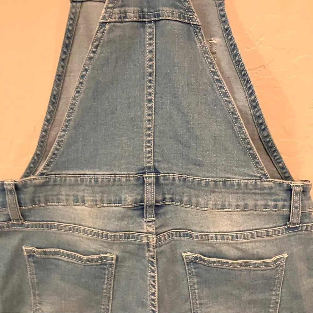 VIGOSS Girls Denim Heart Shaped Snap Overall Shorts Size Large 12/14